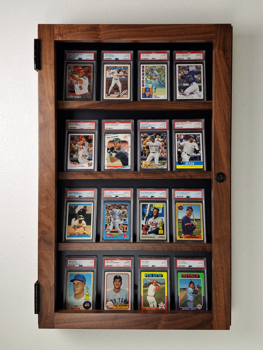 Card Display Cabinet in Walnut or Black Lacquered Oak - Tyler Morris Woodworking Card Display Cabinet in Walnut or Black Lacquered Oak - Tyler Morris Woodworking
