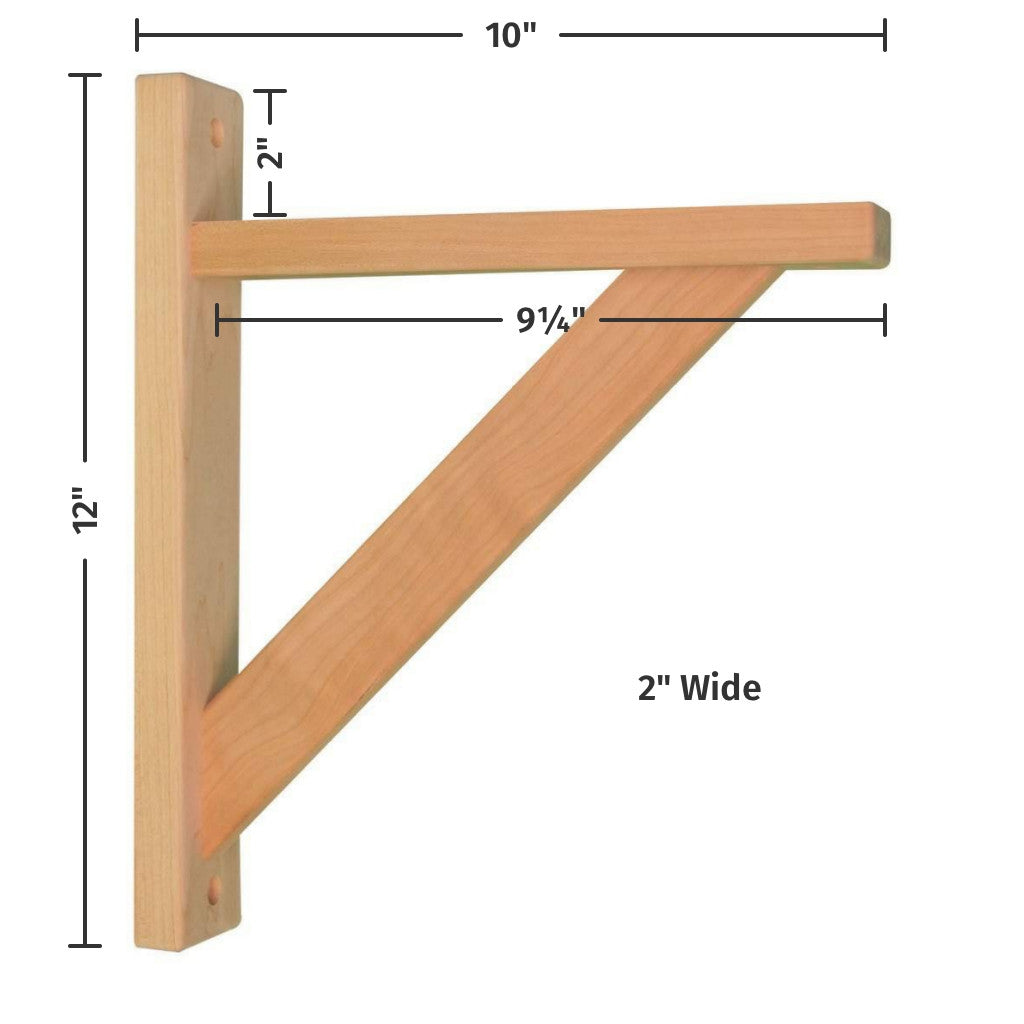 Straight 10 Wood Shelf Bracket - Tyler Morris Woodworking