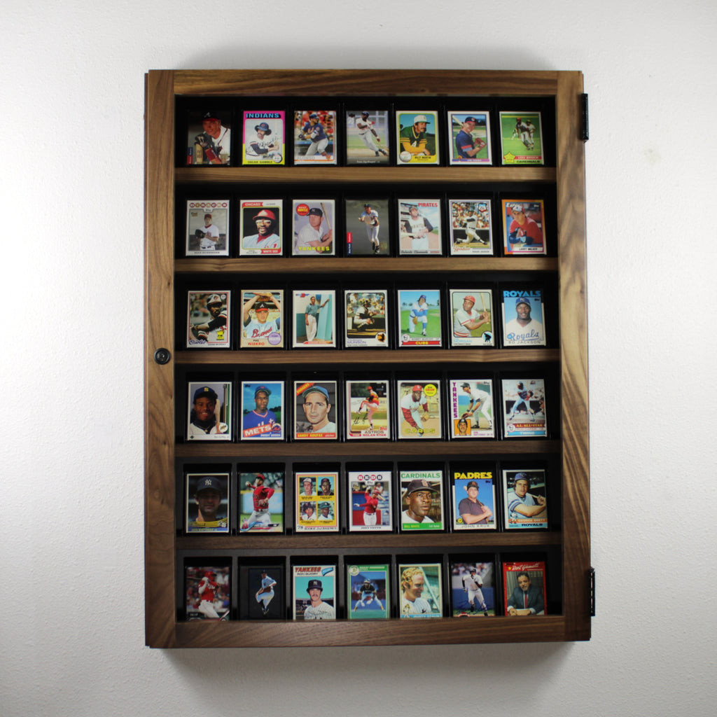 Card Display Cabinet in Walnut or Black Lacquered Oak