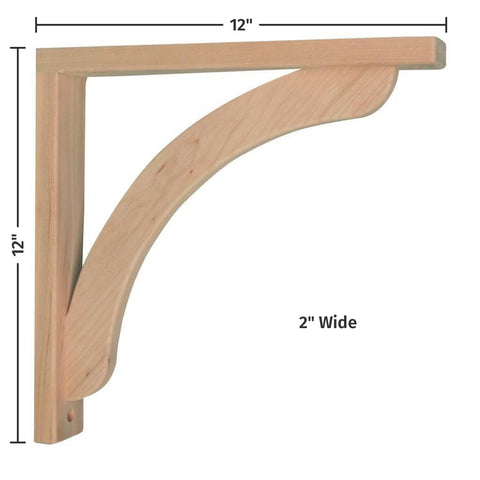 Cherry Concave 12 Corbel for Pre-Installed Countertops by Tyler Morris Woodworking